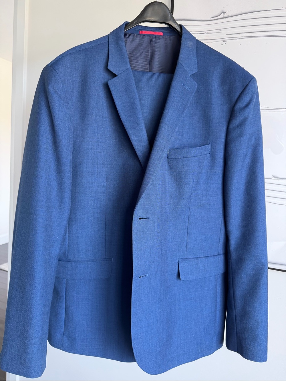 RW&CO. Men's Navy-Blue Single-Breasted Suit Jacket